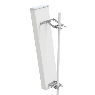 Antena Sectorial para Exterior / Frecuencia 1710-2190 MHz / Ganancia 18 dBi / Ancho de Banda 480 MHz / VSWR ≤1.5 / Potencia Máxima 200W / IP65 / Montaje en Tubo