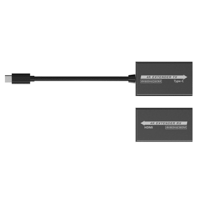 Extensor Mini 4K120Hz USB-C a HDMI | Transmisión 18 Gbps | Distancia 60m 4K@60Hz | HDR10 / HDCP 2.2 | Protección ESD ±8KV | Alimentación por Fuente de Señal.