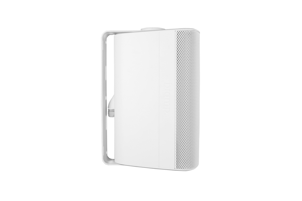 BIAMP Desono EX-S6-UB-W Altavoz coaxial de 6,5 pulgadas, para montaje en superficie, para interior/exterior, color BLANCO; funcionamiento a 8 ohmios o 70 V/100 V; incluye soporte en U de indexación y cubierta protectora contra la intemperie.
