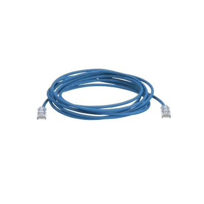 Cable de Parcheo TX6, UTP Cat6, Diámetro Reducido (28AWG), Color Azul, 50 ft