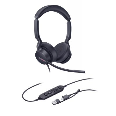 Diadema Alámbrica Yealink UH46 Dual USB-C/A Certificada con Microsoft Teams