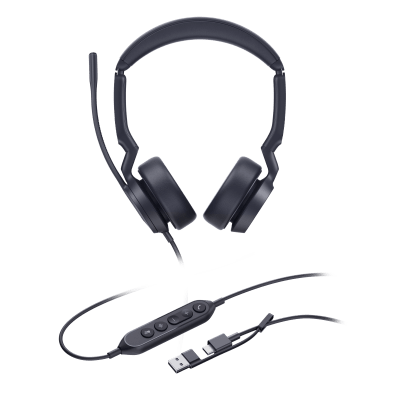 Diadema Alámbrica UH44 Dual UC de Yealink con Conectividad USB-C/A y Amplia Compatibilidad