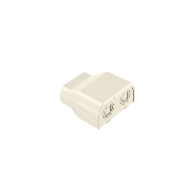 Conexión de tubería a canaleta T70, Salidas de 1/2", 3/4", 1" y 1 1/4", material ABS, Color Blanco Mate