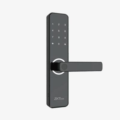 Cerradura Inteligente ML100 con Huella Digital y Wi-Fi / Mortise Europeo DIN / Sensor Capacitivo / Control Remoto vía App / Compatible con ZSmart / Código Aleatorio / Puerto de Carga de Emergencia Micro-USB