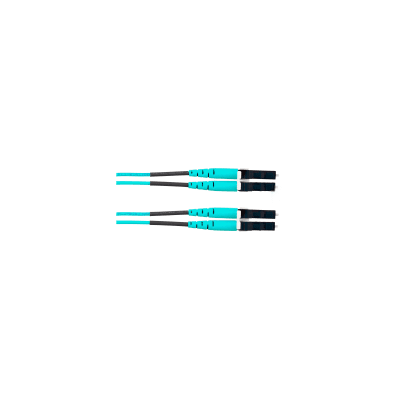 Jumper de Fibra Óptica Multimodo 50/125 OM4, LC-LC Duplex, OFNR (Riser), Color Aqua, 6 Metros
