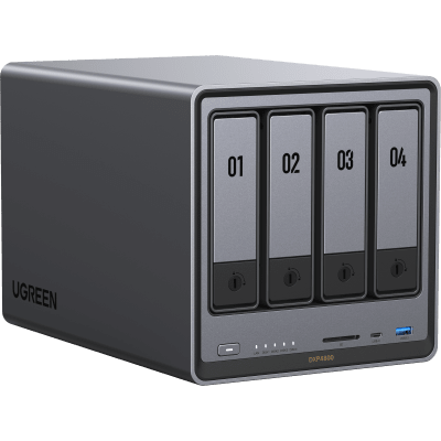NASync DXP4800 | SO UGOS Pro |  Intel N100 12th Gen Intel® Quad Core™ | 4-Bahias (SATA) hasta 96TB | 2* M.2 SSD hasta 16TB| 8GB DDR5 (Exp. a 16GB) | 2.5Gb Dual Ethernet | HDMI 4K | 2* USB2.0 | 1*USB 3.2Gen | 1* USB 3.2Gen2 | 1*USB-C 3.2Gen2 | SD