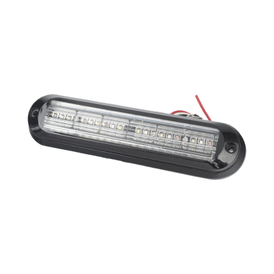 Luz Auxiliar Ultra Brillante  IP67 de 18 LEDs, Color Rojo/Azul/Ambar, con mica transparente y bisel negro