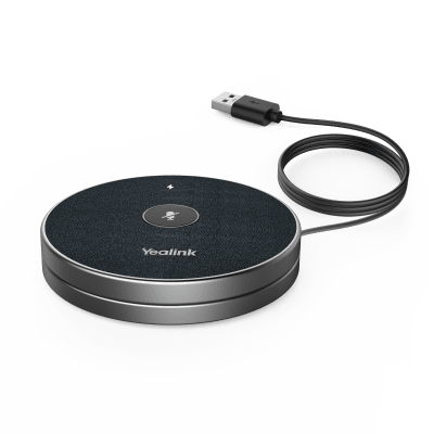 Micrófono Inalámbrico de Mesa / Captación 360° / Alcance 6 m (19.7 ft) / Arreglo de 3 Micrófonos / Wi-Fi Cifrado / Base de Carga Incluida