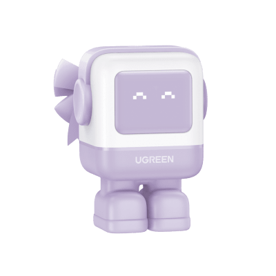 Cargador RobotGaN de 65W Serie UNO | 3 Puertos de Carga Rápida | 2 USB-C | 1 USB-A | PD 3.0 | QC 4.0 | Carga Inteligente | Tecnología GaN II | Zapato Magnético Extraíble | Carcasa Ignifuga | Pantalla LED.
