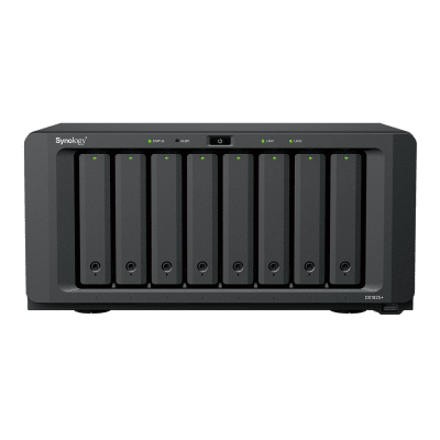 NAS DiskStation DS1825+ | 8 Bahías | AMD Ryzen V1500B | 8 GB DDR4 ECC | Hasta 2,239 MB/s Lectura | 2 Puertos 2.5GbE | Expansión PCIe 3.0 | Compatible con 10GbE y 25GbE | Caché SSD M.2 | Synology DSM.