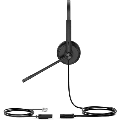 Diadema Alámbrica YHS34 Dual de Yealink QD a RJ9 con Almohadillas de Cuero