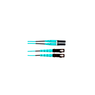 Jumper de Fibra Optica Multimodo 50/125 OM4, LC-SC Duplex, OFNR (Riser), Color Aqua, 5 Metros