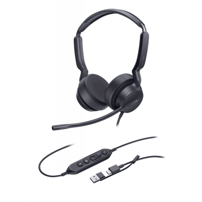 Diadema Alámbrica Yealink UH42 Dual con Audio HD y Conectividad USB-C/A Certificada con Microsoft Teams