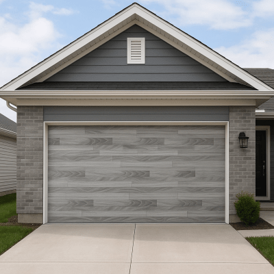 Puerta de Garage de Alta Calidad / Estilo Americano / Acabado Laminado PREMIUM / Color Gris / 10x7 Pies.