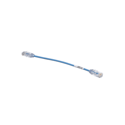 Cable de Parcheo UTP Cat6A, CM/LSZH, Diámetro Reducido (28AWG), Color Azul, 20 cm.