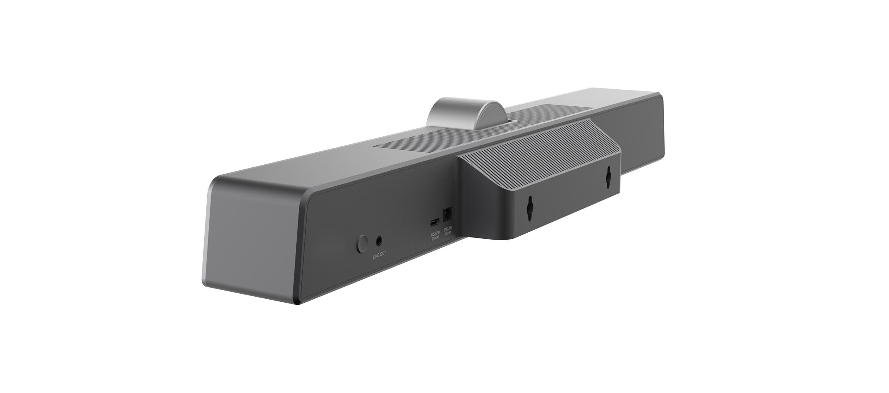 KRAMER K-Bar Cámara de 12 MP, FOV de 120˚, zoom digital de 5 aumentos, micrófono de 6 elementos, altavoz de 8 W, autoencuadre y seguimiento de voz basados en IA, Conectividad USB-C, 3.5 mm