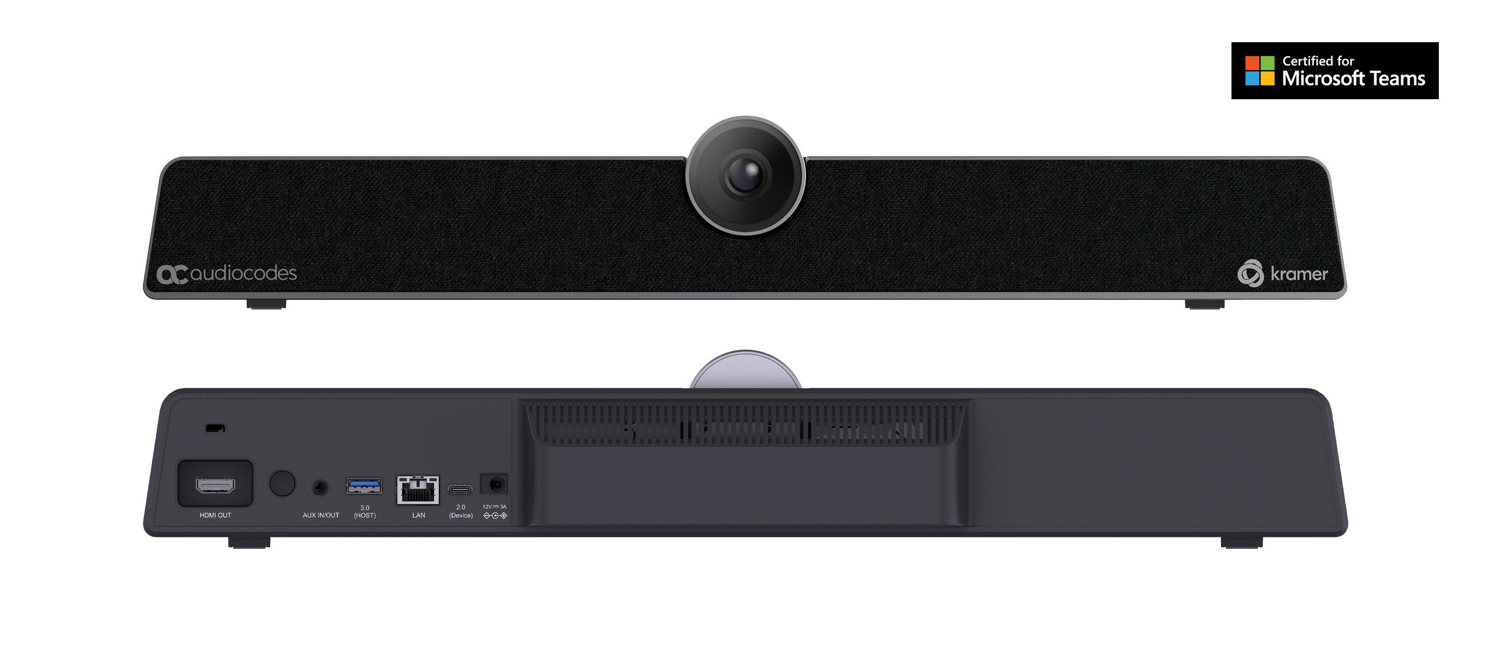 KRAMER KAC-BAR-81-B10 Paquete de video bar MTR para reuniones y salas pequeñas. Cuenta con panel táctil de 10" y Barra de colaboración Certificada para Microsoft Teams Rooms en Android