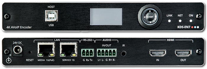 Kramer KDS-EN7 Codificador AVoIP de alto rendimiento y alta escalabilidad 4K60 4:2:0, HDR10 sobre red 1G