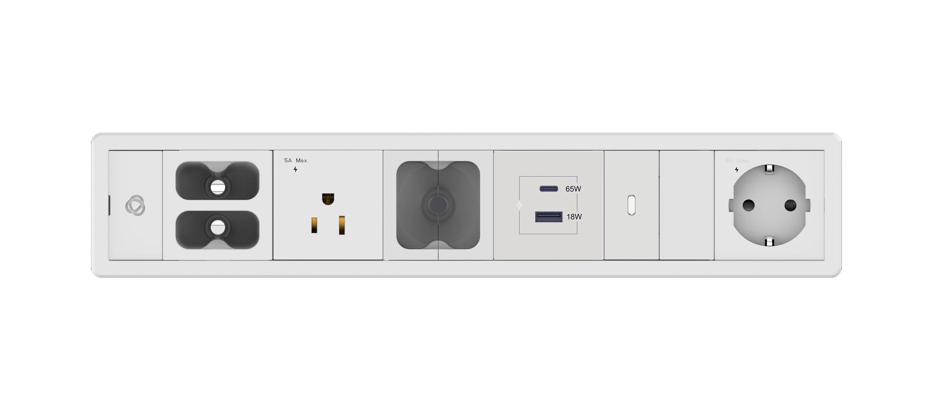 KRAMER T-IN6-REC2 Caja modular multiconexión para montaje en mesa con tapa abatible, para 6 módulos