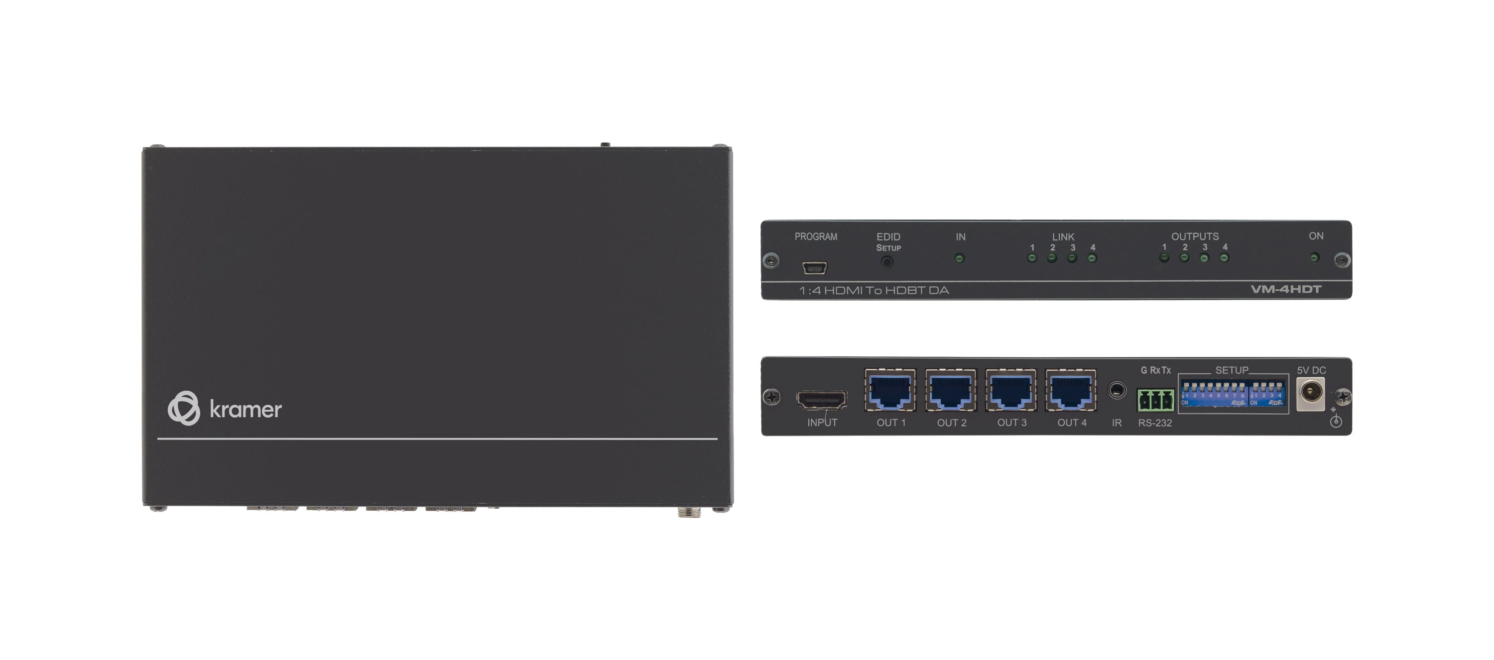 Kramer VM-4HDT Distribuidores Amplificadores Extensore de HDMI 1 entrada HDMI 4 salidas HDBaseT