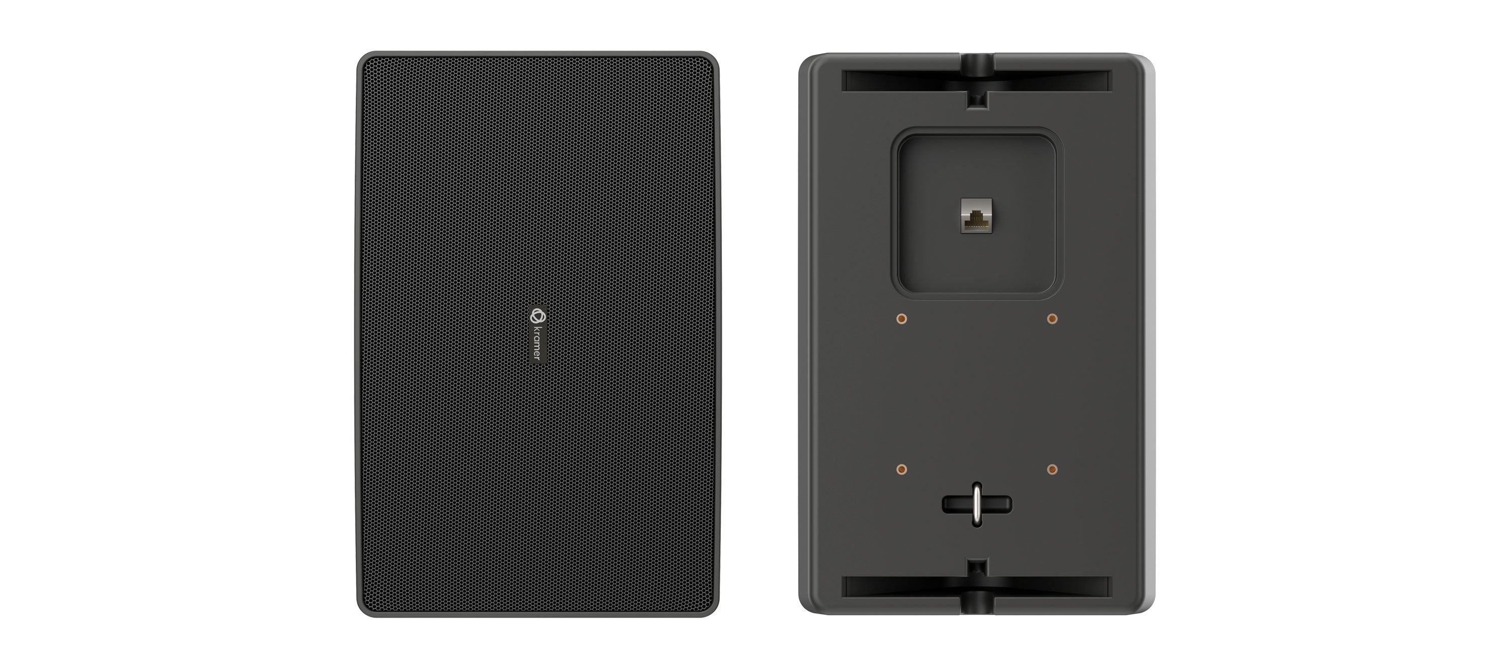 KRAMER WM-6D Altavoce DANTE Autoamplificado, alimentación PoE, 10W a 30W de potencia,de 2 vías para pared de 6.5" Control vía LAN de nivel de audio: volumen, agudos y graves. Entrada LAN, Disponible en colores blanco y negro.1 PIEZA