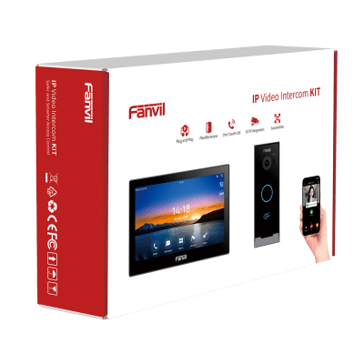 Kit Videoportero IP Fanvil VIK-01, Estación Interior SIP i504W + Frente de Calle i60, Llamadas HD, Desbloqueo Remoto, App Fanvil Link, Wi-Fi 2.4G/5G, PoE