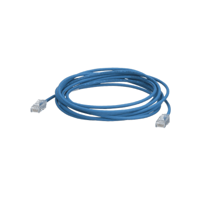 Cable de Parcheo TX6, UTP Cat6, Diámetro Reducido (28AWG), Color Azul, 100 ft