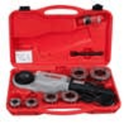 Tarraja Eléctrica para Tubo / 1010 W / Capacidad 1/2"-2" / Velocidad Roscado 25-15 rpm / Reversa 58 rpm / Peso 6 kg / Doble Aislamiento / Incluye Adaptadores Monoblock y Euroblock