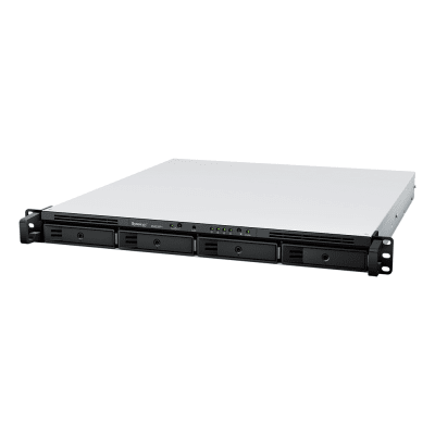 NAS RackStation RS822RP+ | 4 Bahías | 1U | AMD Ryzen V1500B | 32 GB DDR4 ECC | 4 Puertos 1GbE | Expansión PCIe | Compatibilidad con RAID | Caché SSD | Unidades de Energía Redundantes.