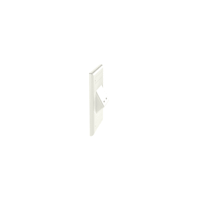 Placa de Pared Vertical Clásica, Salida Para 2 Puertos Mini-Com Inclinados, Con Espacios Para Etiquetas, Color Blanco