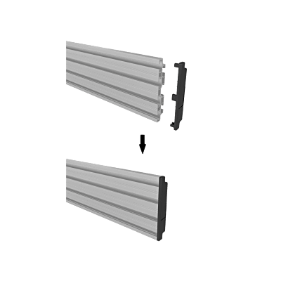 Accesorio_ Riel de Aluminio con Longitud 1750 mm | Ancho 120 mm|  Espesor 9 mm | Incluye Tapas y Tornillos | Compatible con estructura para Videowall | Diseño Modular