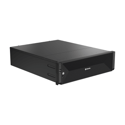 NVR de 64 canales / Soporta grabación hasta 32 MP / H.265 & Wisestream / Procesamiento 400 Mbps / 3 Puertos de Red / Raid 5-6 / 160 TB incluidos