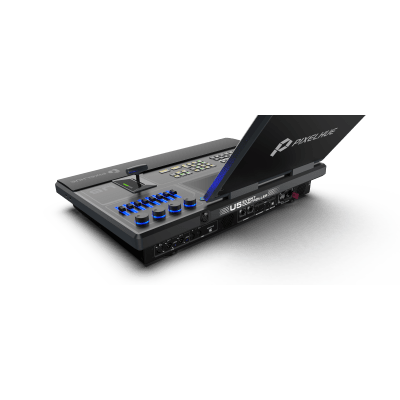 Controlador de Eventos Compacto U5 / Pantalla Táctil Principal 21.5" / Pantalla Inteligente 8" / 87 Botones LCD Programables / 4 Encoders y 8 Faders / Control MIDI y KVM / Diseño Plegable / Software PixelFlow / HDMI 2.0 / 12G-SDI /