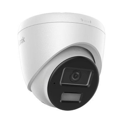 [Dual Light] Turret IP 4 Megapixel  / Lente 2.8 mm / 20 mts IR + 20 mts Luz Blanca / Micrófono Integrado / ACUSENSE Lite / Exterior IP67 / PoE / dWDR / H.265+ / ONVIF