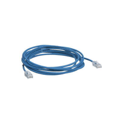 Cable de Parcheo TX6, UTP Cat6, Diámetro Reducido (28AWG), Color Azul, 50 ft