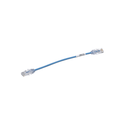 Cable de Parcheo UTP Cat6A, CM/LSZH, Diámetro Reducido (28AWG), Color Azul, 20 cm.