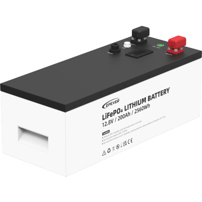 Batería de litio LiFeO4 12.8Vcc, 200Ah, 2.56Kwh, Pantalla LCD para Monitoreo Local, Carcasa Metálica