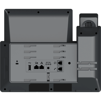 Teléfono IP Wi-Fi, Grado Operador, 12 líneas SIP con 6 cuentas, pantalla táctil  7", puertos Gigabit, Bluetooth, PoE, codec Opus, IPV4/IPV6 con gestión en la nube GDMS