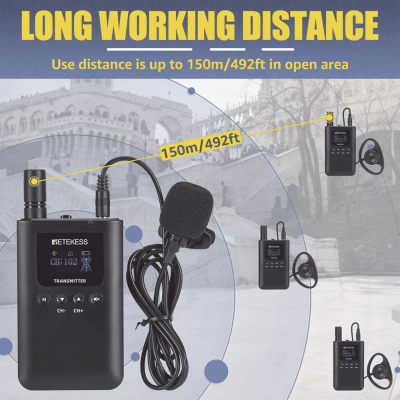 Kit para guía turístico de 1 transmisor y 10 receptores