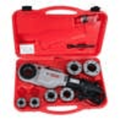 Tarraja Eléctrica para Tubo / 1010 W / Capacidad 1/2"-2" / Velocidad Roscado 25-15 rpm / Reversa 58 rpm / Peso 6 kg / Doble Aislamiento / Incluye Adaptadores Monoblock y Euroblock