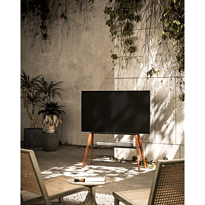 Soporte de TV Easel Studio TV Floor Stand | Compatible VESA 200x200 a 600x400 | Para Pantallas de hasta 75 Pulgadas | Capacidad de Peso 40 kg | Altura Ajustable 905-2590 mm | Incluye Cable Anti-Caída