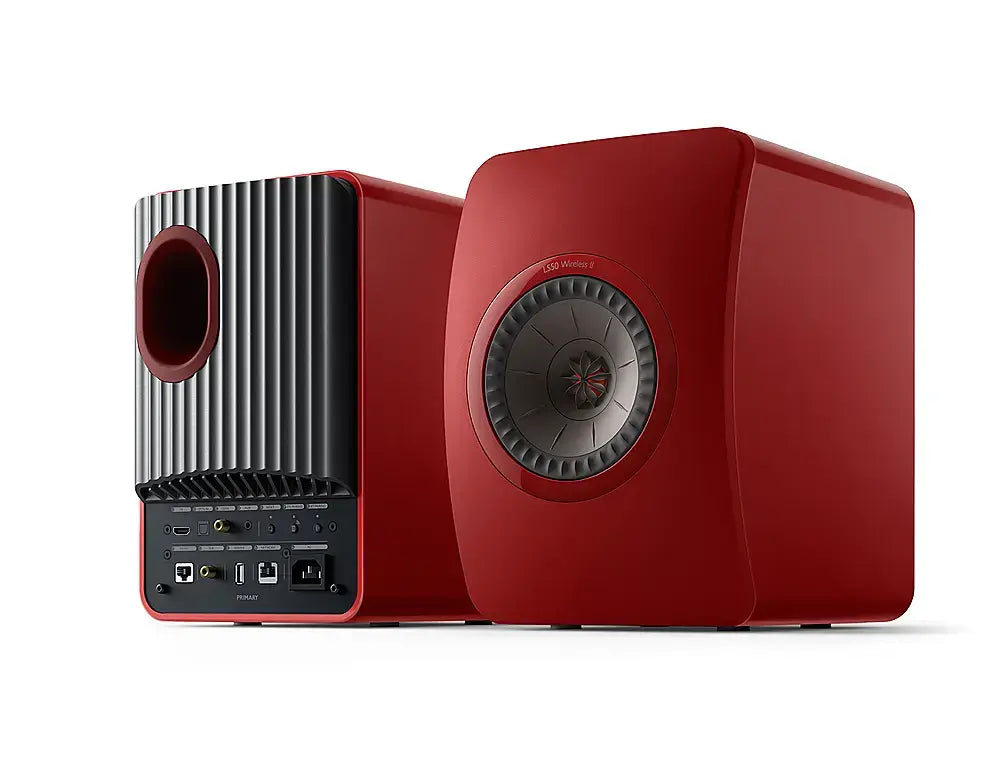 KEF LS50W II Altavoz de estantería, HiFi inalámbricos de 2 vías, Compatibilidad inalámbrica con AirPlay 2, Chromecast y más. Disponible en colores Blanco, Negro, Gris, Rojo.  1 PAR