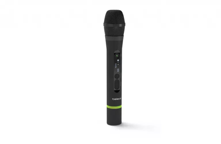 TELEVIC UNITE TH Transmisor de mano optimizado para aplicaciones de visitas guiadas, interpretación multilingüe, intercomunicación y escucha asistida. DSP integrado, cifrado AES de 256 bits personalizable, Alcance de hasta 300 m, Interfaz Bluetooth