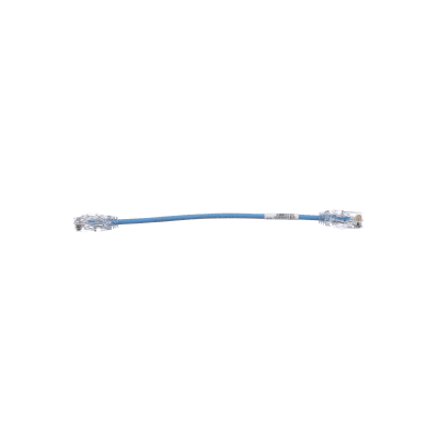 Cable de Parcheo UTP Cat6A, CM/LSZH, Diámetro Reducido (28AWG), Color Azul, 20 cm.