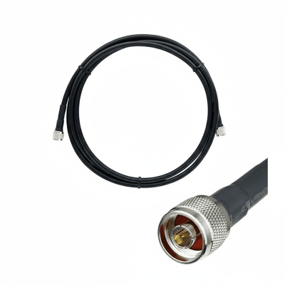 Jumper Coaxial con Cable epcom405 | Conector N Macho en los extremos | 12 metros de longitud.