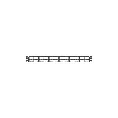Panel de Parcheo Modular Mini-Com (Sin Conectores), Plano, Blindado, Alta Densidad, de 48 puertos, 1UR