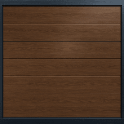 Puerta de Garage de Alta Calidad / Linea Central / Imitacion madera / oscura / 8x8 pies / AISLADA / Estilo Americana.