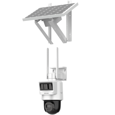 Kit Solar IP All in One / Doble Detección (Radar + PIR) / PT IP 4 Megapixel / Lente 2.8 mm / Panel Solar / Batería de Respaldo de Litio 50.76Wh (Hasta 1.5 días) / Conexión 4G / Audio de Dos Vías / Accesorios de Inst. / D