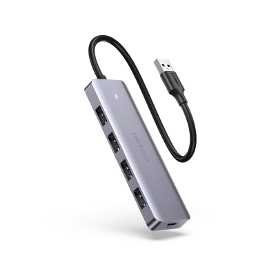 Hub USB 3.0 / Conversor USB-A a 4x USB-A 3.0 / 5 Gbps / Puerto Tipo-C para Alimentación / Protección Sobrecorriente y Cortocircuito / Compatible Windows Linux MAC OS