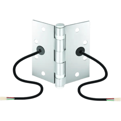 Bisagra de Transferencia Eléctrica SD-H412 / 12-24 VAC/VDC / 4 Hilos 28AWG / Acero Resistente a Vandalismo / Transferencia de Energía y Datos / Reemplazo de Bisagra Estándar
